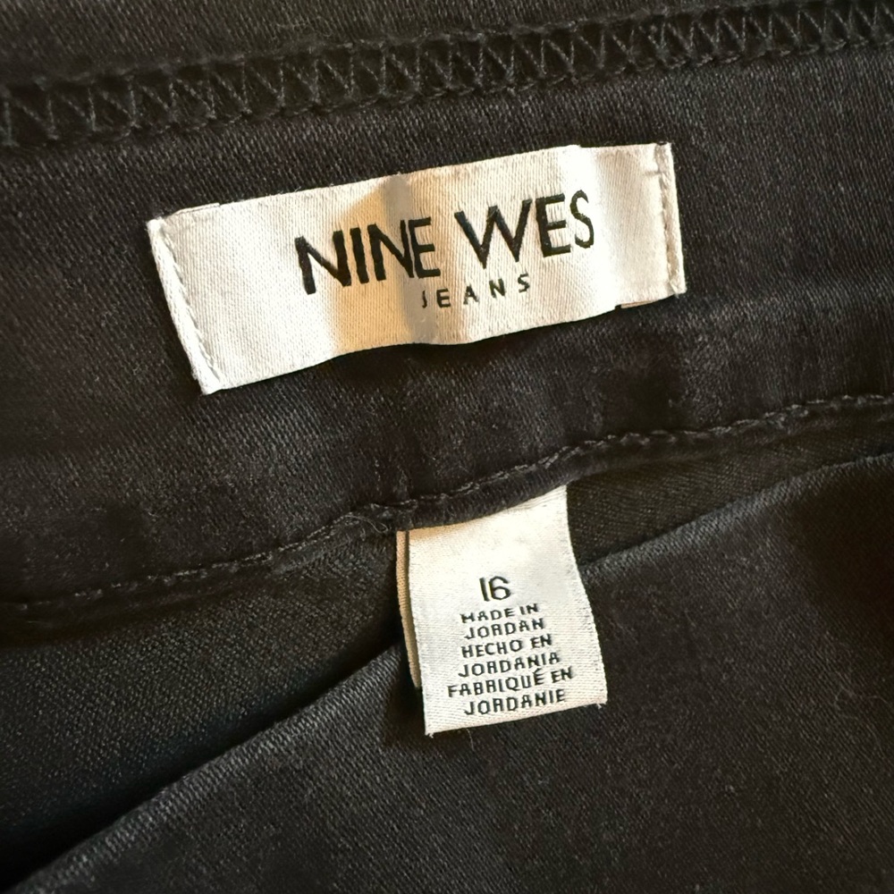 Nine West Black Pull-On Straight Pants
